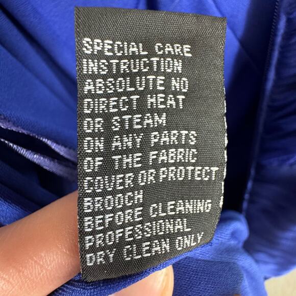 KM Collection By Milla Bell Royal Blue Flutter Sleeve Floor Length Dress Size 16 - Picture 10 of 10